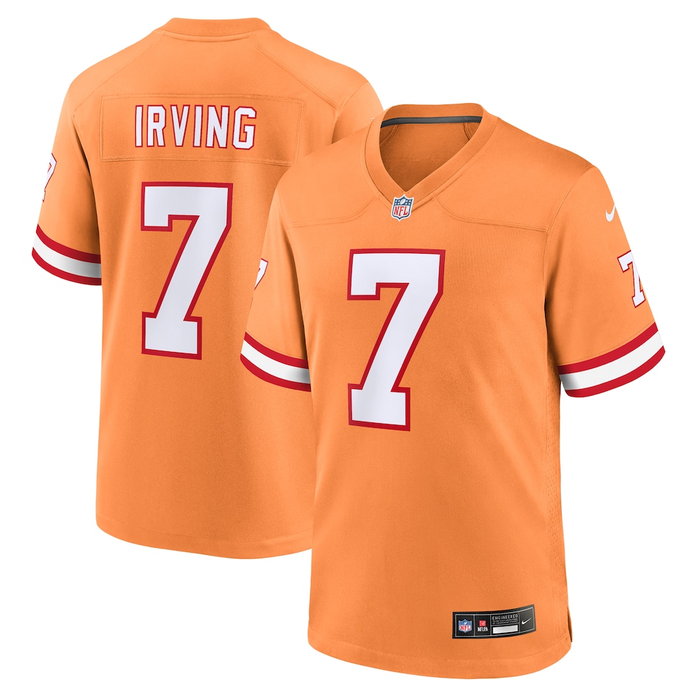 Tampa Bay Buccaneers Merch - Men's Bucky Irving Alternate Game Jersey, Orange 1 - Unicasport Tampa Bay Buccaneers Merch - Men's Bucky Irving Alternate Game Jersey, Orange