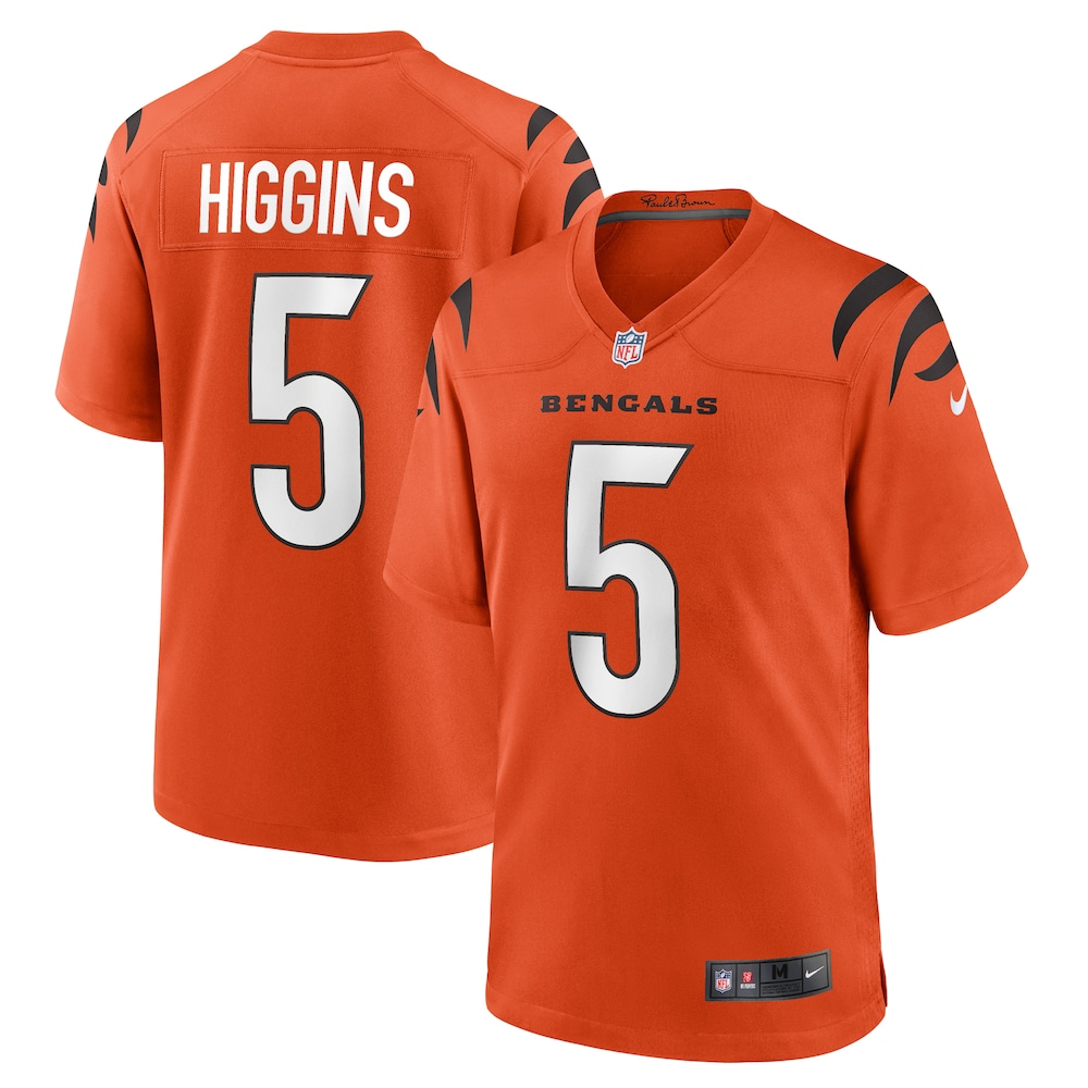 Cincinnati Bengals Merch - Men's Tee Higgins Alternate Game Jersey, Orange 1 - Unicasport Cincinnati Bengals Merch - Men's Tee Higgins Alternate Game Jersey, Orange