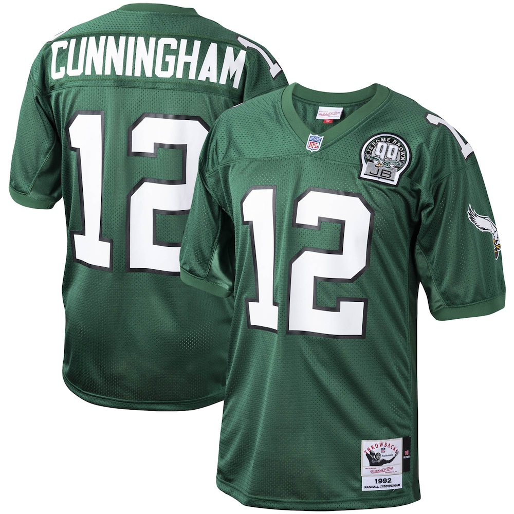 Philadelphia Eagles Merch - Men's 1992 Randall Cunningham Authentic Throwback Retired Player Jersey, Green - Birthday Present For Football Fan 1 - Unicasport Philadelphia Eagles Merch - Men's 1992 Randall Cunningham Authentic Throwback Retired Player Jersey, Green - Birthday Present For Football Fan