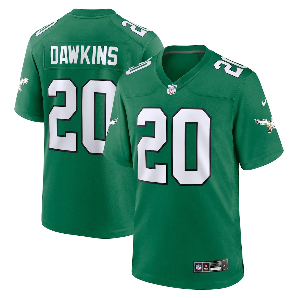 Philadelphia Eagles Merch - Men's Brian Dawkins Kelly Alternate Retired Player Game Jersey, Green For Adults