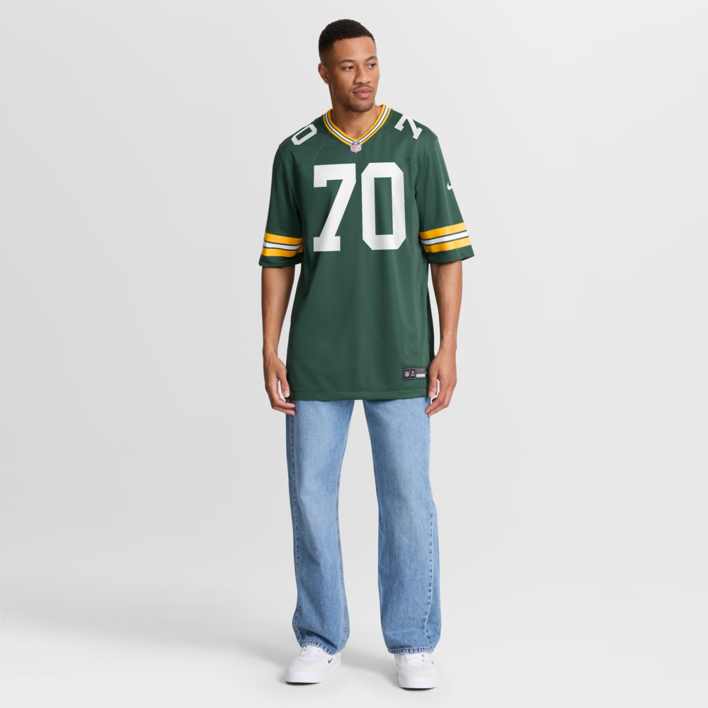 Green Bay Packers Merch - Men's Darian Kinnard Team Game Jersey, Green 1 - Unicasport Green Bay Packers Merch - Men's Darian Kinnard Team Game Jersey, Green