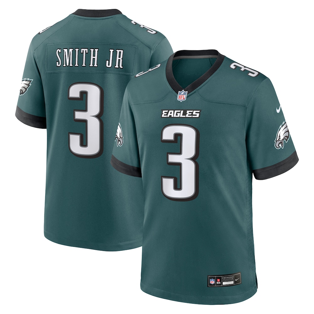 Philadelphia Eagles Merch - Men's Nolan Smith Jr. Midnight Team Game Jersey, Green 1 - Unicasport Philadelphia Eagles Merch - Men's Nolan Smith Jr. Midnight Team Game Jersey, Green