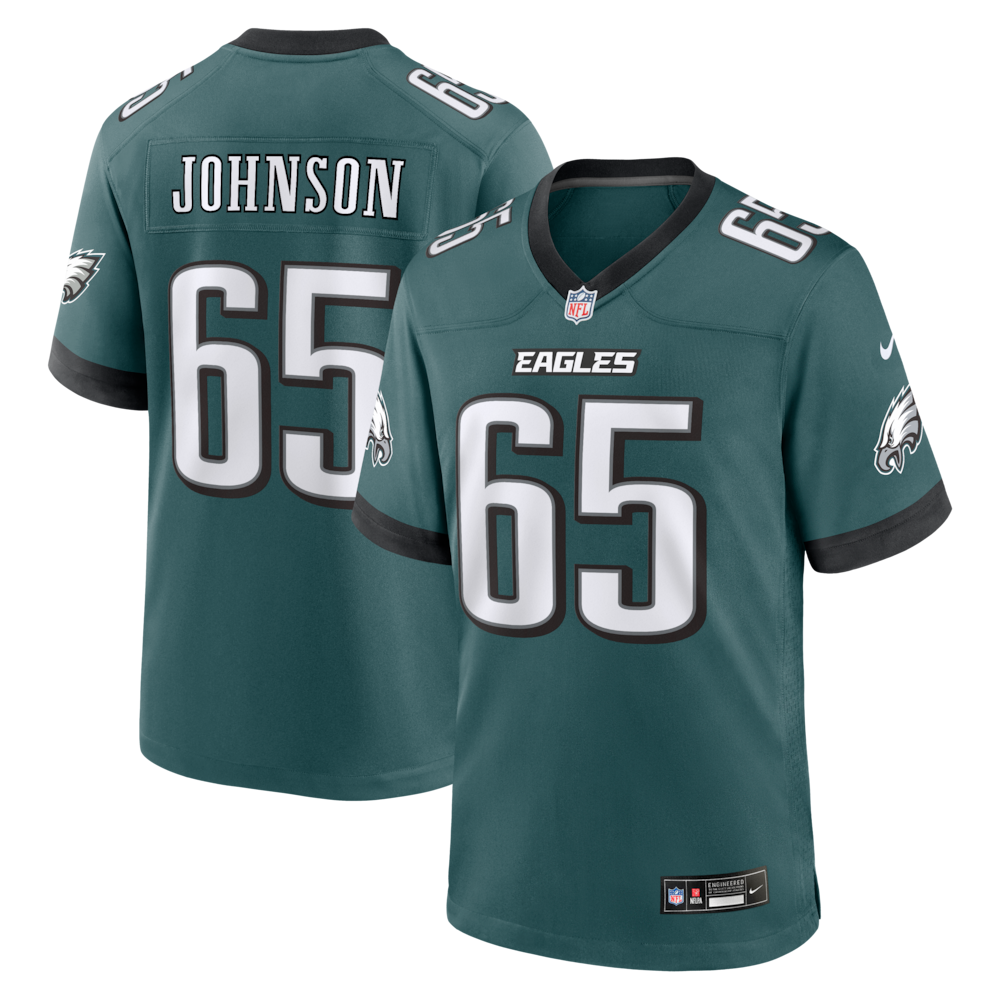Philadelphia Eagles Merch - Men's Lane Johnson Midnight Team Game Jersey, Green 1 - Unicasport Philadelphia Eagles Merch - Men's Lane Johnson Midnight Team Game Jersey, Green