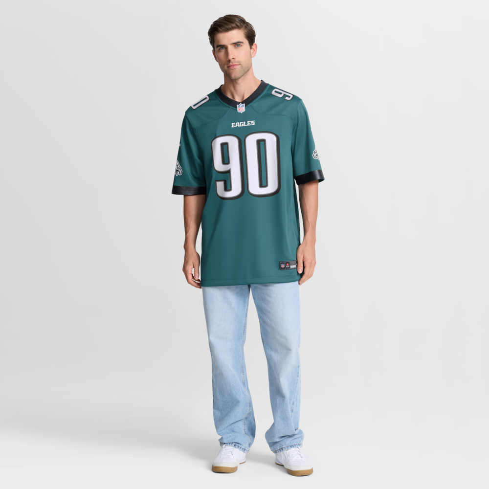 Philadelphia Eagles Merch - Men's Jordan Davis Midnight Team Game Jersey, Green - Birthday Present For Football Fan 1 - Unicasport Philadelphia Eagles Merch - Men's Jordan Davis Midnight Team Game Jersey, Green - Birthday Present For Football Fan