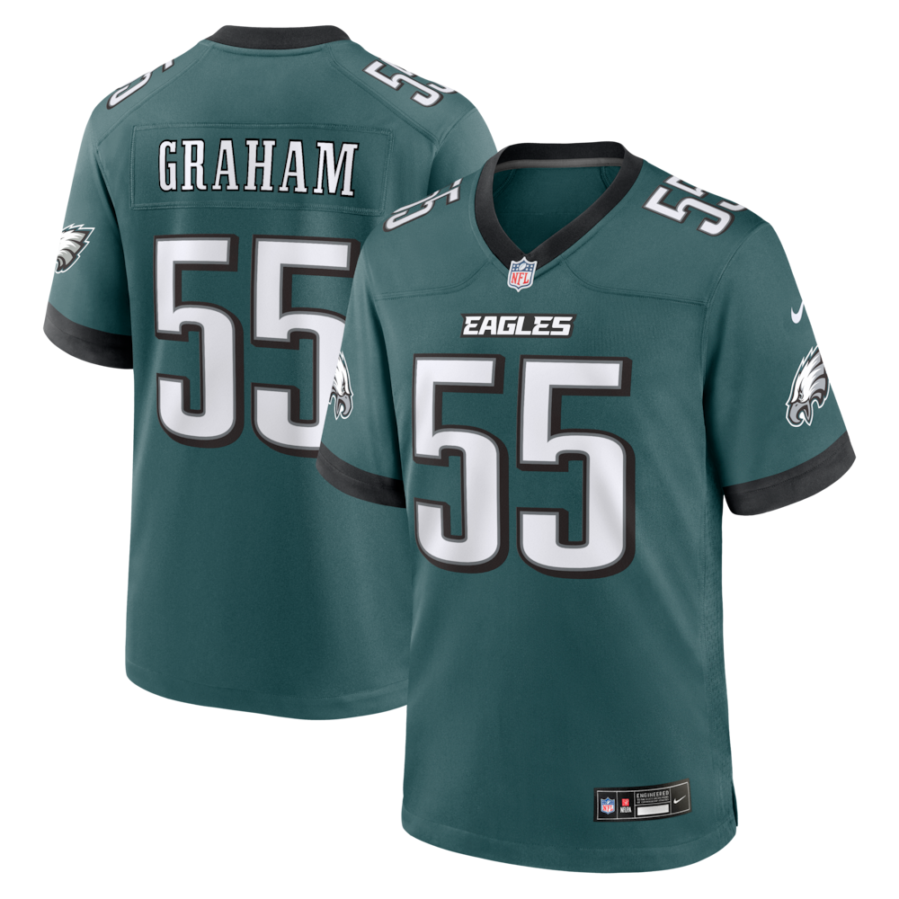 Philadelphia Eagles Merch - Men's Brandon Graham Midnight Team Game Jersey, Green