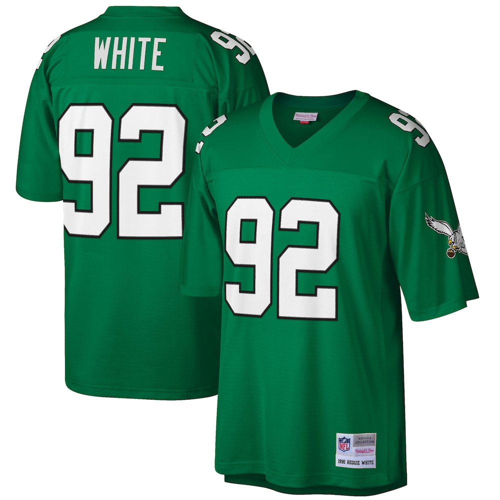 Philadelphia Eagles Merch - Men's Reggie Kelly 1990 Retired Player Replica Jersey, Big & Tall, White Green 1 - Unicasport Philadelphia Eagles Merch - Men's Reggie Kelly 1990 Retired Player Replica Jersey, Big & Tall, White Green
