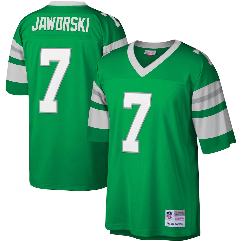 Philadelphia Eagles Merch - Men's Ron Jaworski Kelly Legacy Replica Jersey, Green - Great Football Gifts