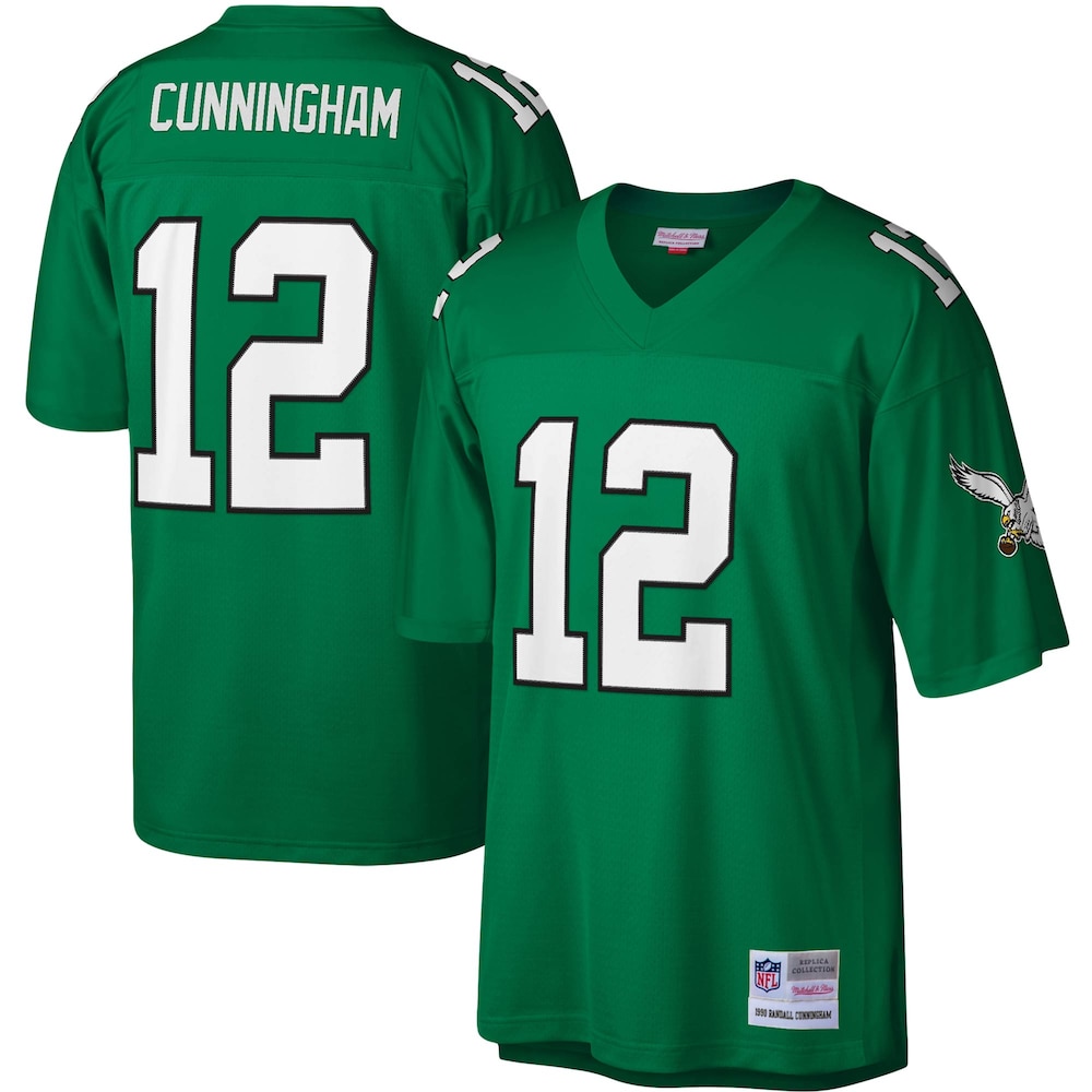 Philadelphia Eagles Merch - Men's Randall Cunningham Kelly Legacy Replica Jersey, Green 1 - Unicasport Philadelphia Eagles Merch - Men's Randall Cunningham Kelly Legacy Replica Jersey, Green