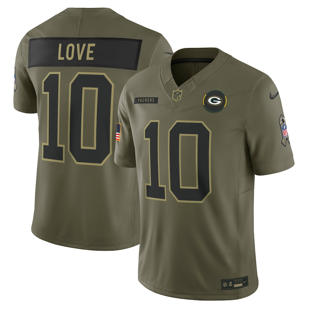 Green Bay Packers Merch - Men's Jordan Love Olive 2025 Salute to Service Limited Jersey 1 - Unicasport Green Bay Packers Merch - Men's Jordan Love Olive 2025 Salute to Service Limited Jersey
