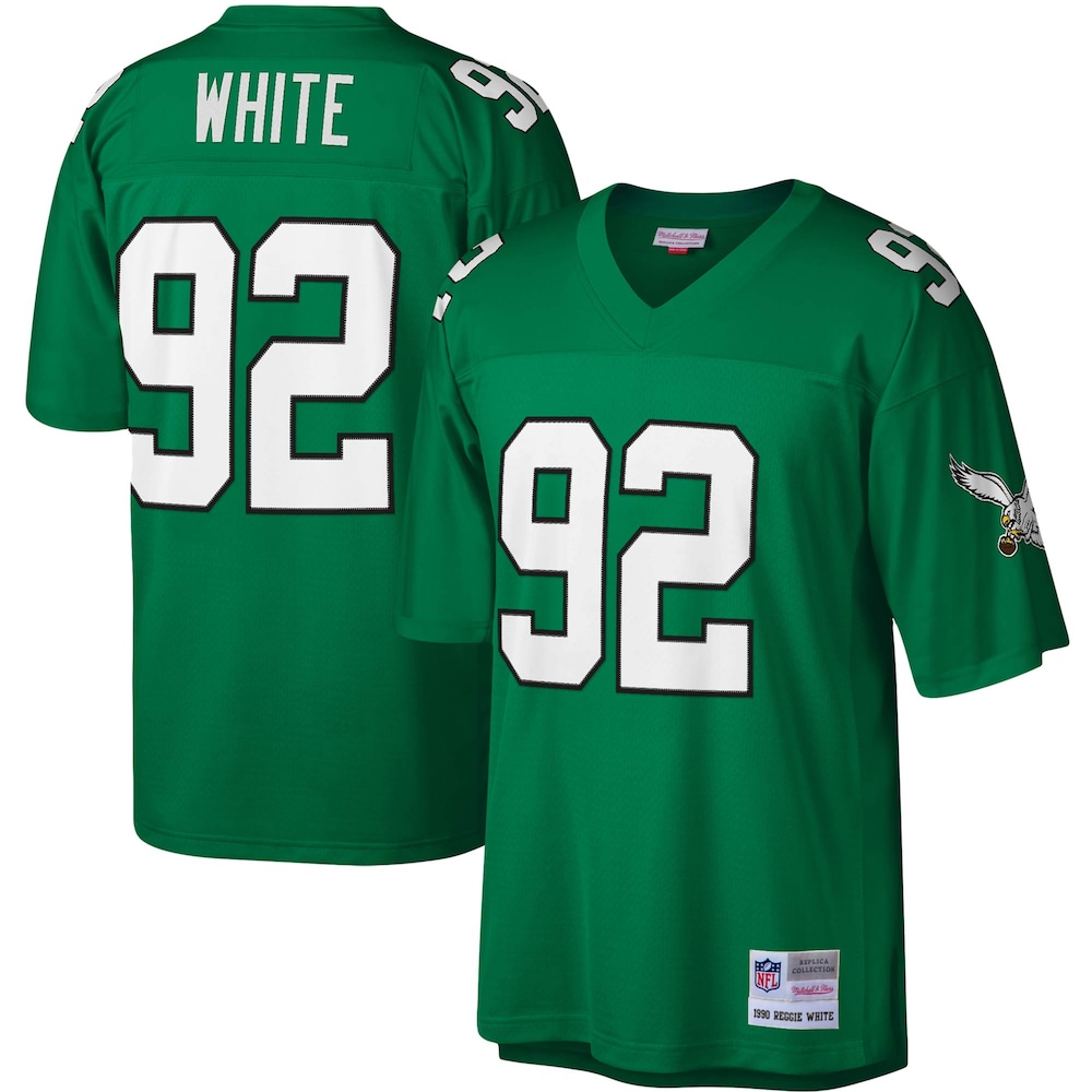 Philadelphia Eagles Merch - Men's Reggie Kelly Legacy Replica Jersey, White Green - Best Football Gift Ideas 1 - Unicasport Philadelphia Eagles Merch - Men's Reggie Kelly Legacy Replica Jersey, White Green - Best Football Gift Ideas