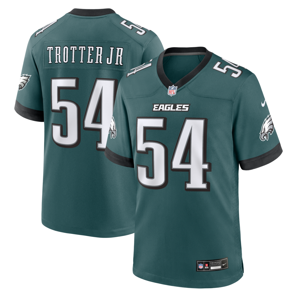 Philadelphia Eagles Merch - Men's Jeremiah Trotter Jr. Midnight Team Game Jersey, Green 1 - Unicasport Philadelphia Eagles Merch - Men's Jeremiah Trotter Jr. Midnight Team Game Jersey, Green