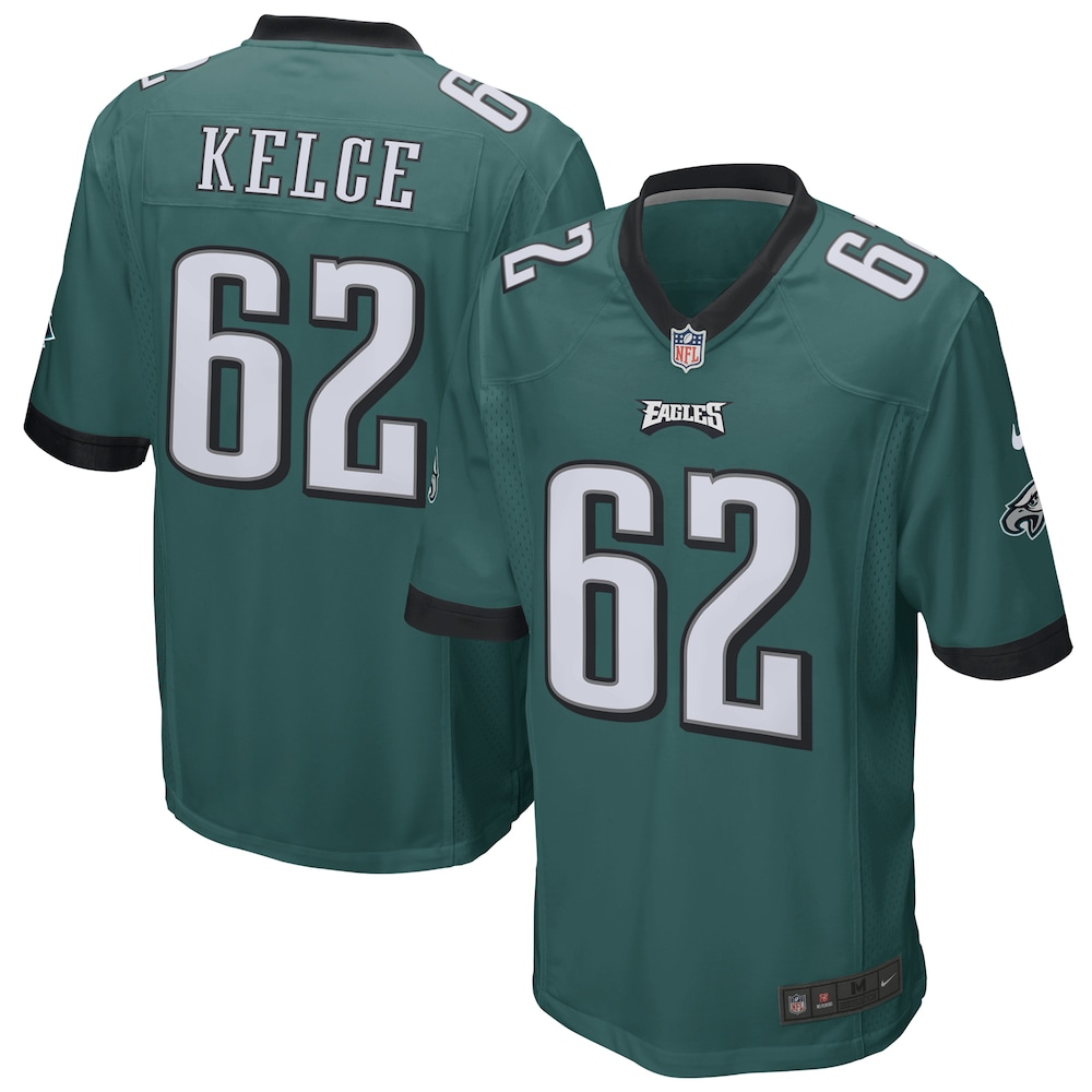 Philadelphia Eagles Merch - Men's Jason Kelce Midnight Game Jersey, Green - Birthday Present For Football Fan 1 - Unicasport Philadelphia Eagles Merch - Men's Jason Kelce Midnight Game Jersey, Green - Birthday Present For Football Fan