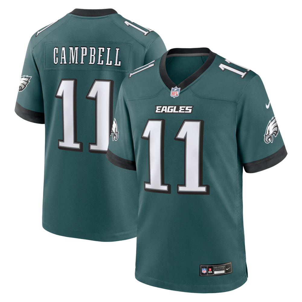 Philadelphia Eagles Merch - Men's Jihaad Campbell Midnight Team Game Jersey, Green - Birthday Present For Football Fan 1 - Unicasport Philadelphia Eagles Merch - Men's Jihaad Campbell Midnight Team Game Jersey, Green - Birthday Present For Football Fan