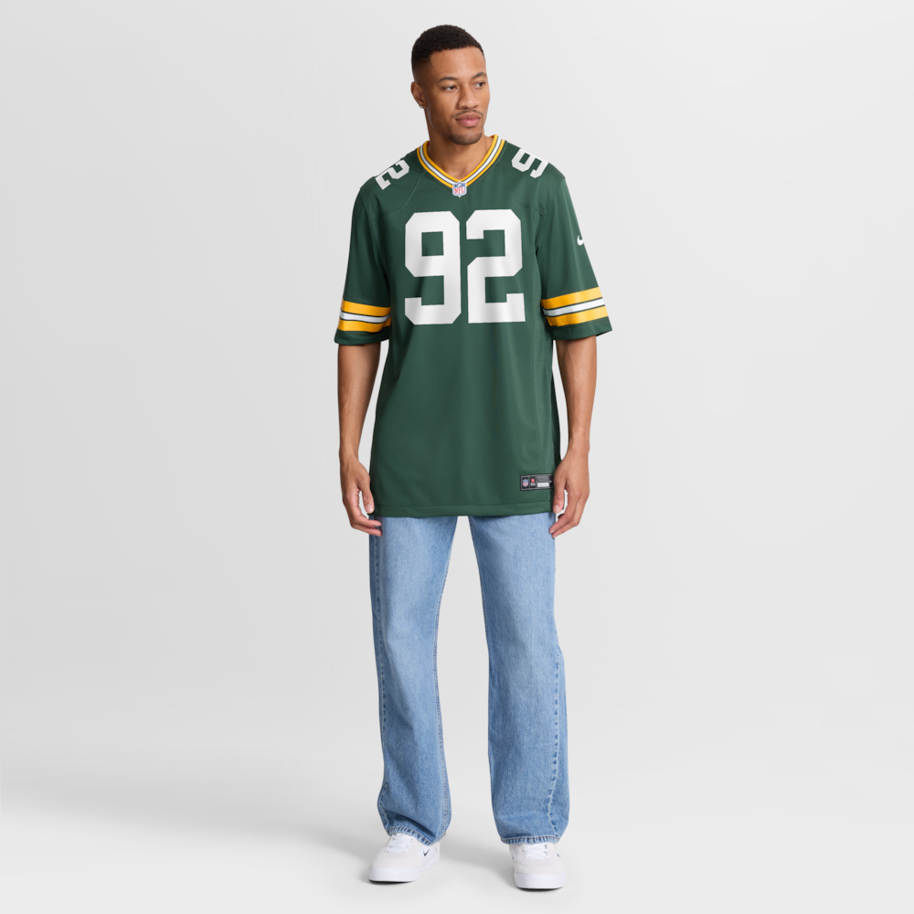 Green Bay Packers Merch - Men's Reggie Game Retired Player Jersey, White Green 1 - Unicasport Green Bay Packers Merch - Men's Reggie Game Retired Player Jersey, White Green