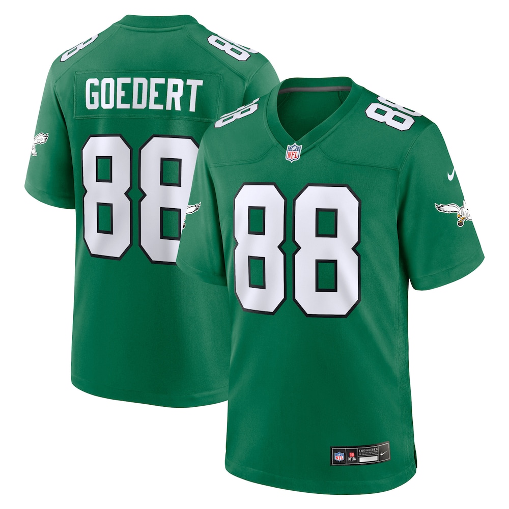 Philadelphia Eagles Merch - Men's Dallas Goedert Kelly Alternate Jersey, Green 1 - Unicasport Philadelphia Eagles Merch - Men's Dallas Goedert Kelly Alternate Jersey, Green