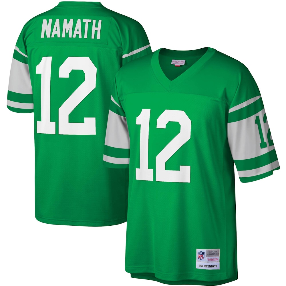 New York Jets Merch - Men's Joe Namath Kelly Legacy Replica Jersey, Green 1 - Unicasport New York Jets Merch - Men's Joe Namath Kelly Legacy Replica Jersey, Green
