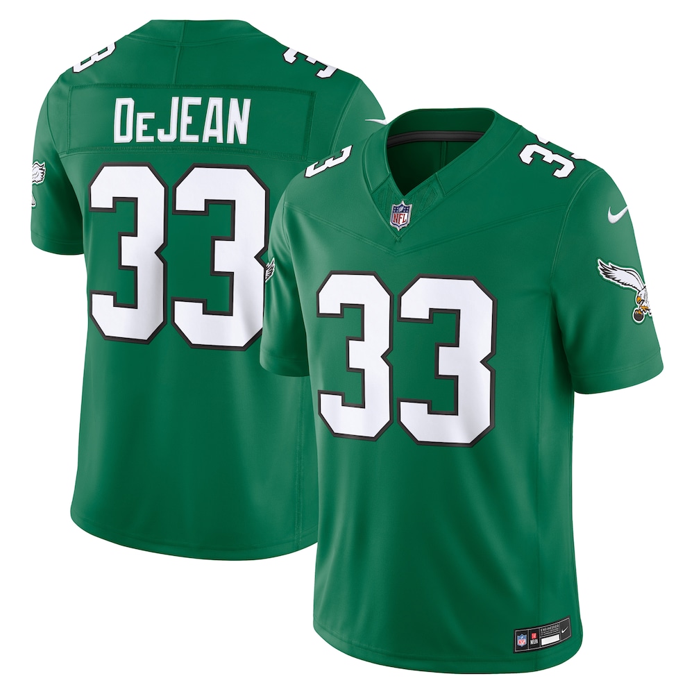 Philadelphia Eagles Merch - Men's Cooper DeJean Kelly Alternate Vapor F.U.S.E. Stitched Limited Jersey, Green  - Football Gifts For Men
