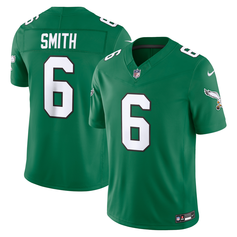 Philadelphia Eagles Merch - Men's DeVonta Smith Kelly Alternate Vapor F.U.S.E. Stitched Limited Jersey, Green