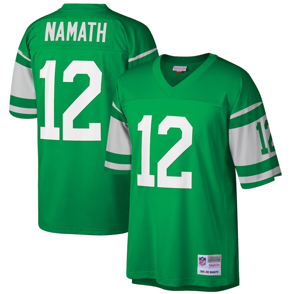 New York Jets Merch - Men's Joe Namath 1968 Retired Player Replica Jersey, Big & Tall, Green 1 - Unicasport New York Jets Merch - Men's Joe Namath 1968 Retired Player Replica Jersey, Big & Tall, Green