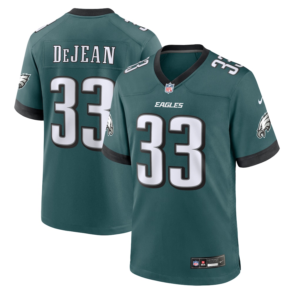 Philadelphia Eagles Merch - Men's Cooper DeJean Game Jersey, Green 1 - Unicasport Philadelphia Eagles Merch - Men's Cooper DeJean Game Jersey, Green