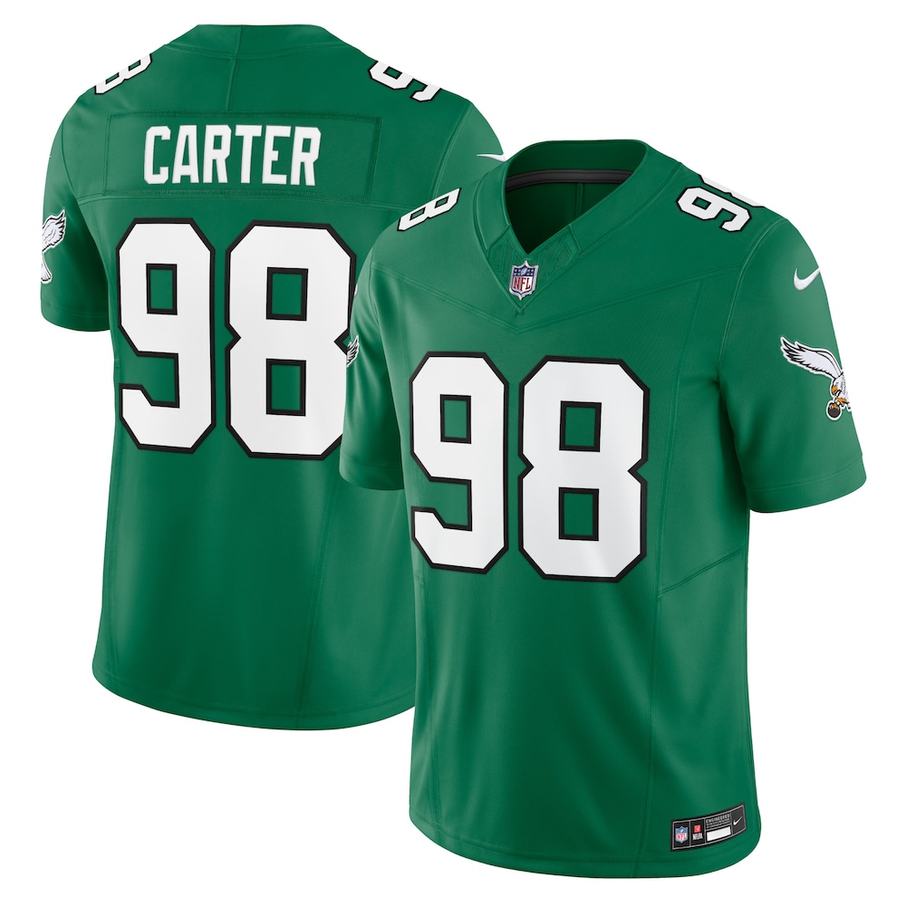 Philadelphia Eagles Merch - Men's Jalen Carter Kelly Alternate Vapor F.U.S.E. Limited Jersey, Green 1 - Unicasport Philadelphia Eagles Merch - Men's Jalen Carter Kelly Alternate Vapor F.U.S.E. Limited Jersey, Green