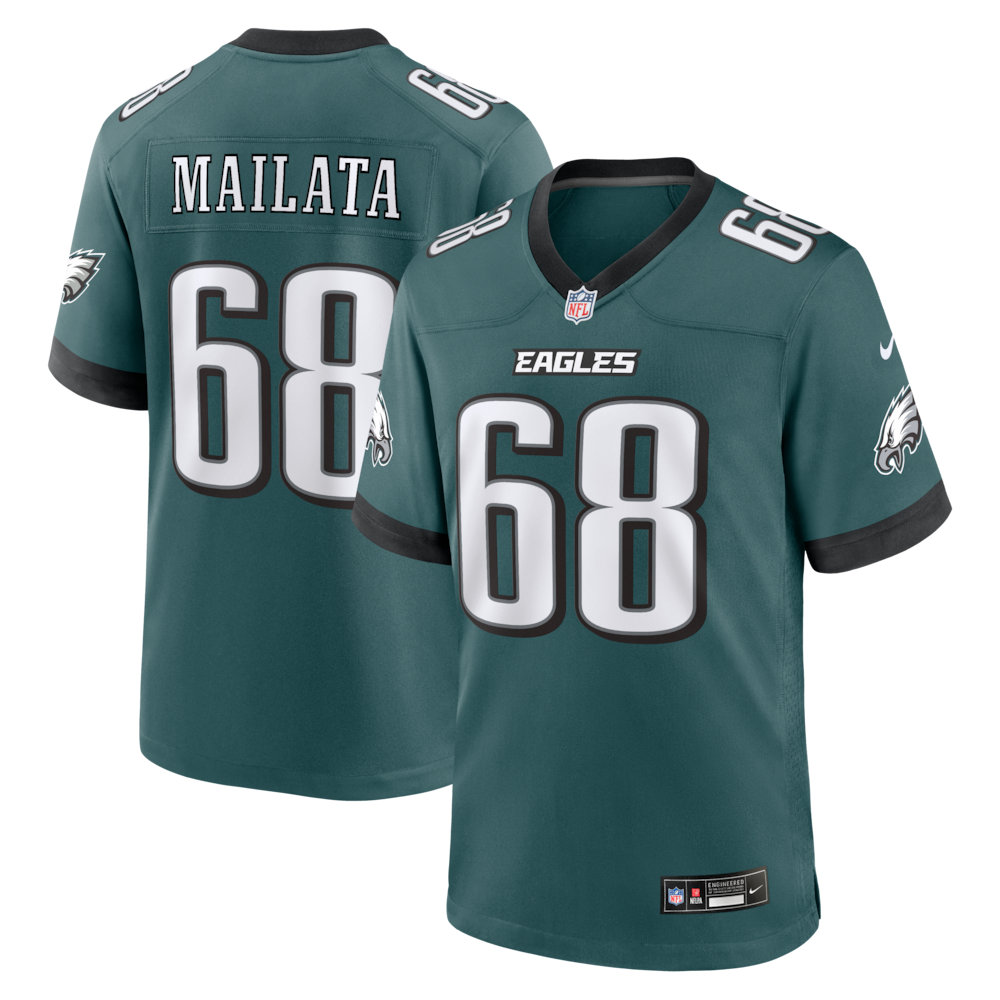Philadelphia Eagles Merch - Men's Jordan Mailata Midnight Team Game Jersey, Green 1 - Unicasport Philadelphia Eagles Merch - Men's Jordan Mailata Midnight Team Game Jersey, Green