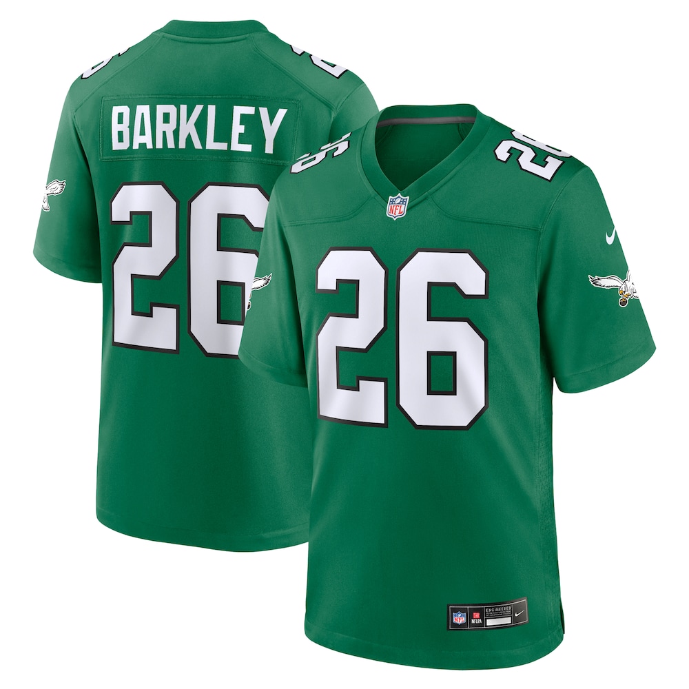 Philadelphia Eagles Merch - Men's Saquon Barkley Kelly Alternate Game Jersey, Green 1 - Unicasport Philadelphia Eagles Merch - Men's Saquon Barkley Kelly Alternate Game Jersey, Green