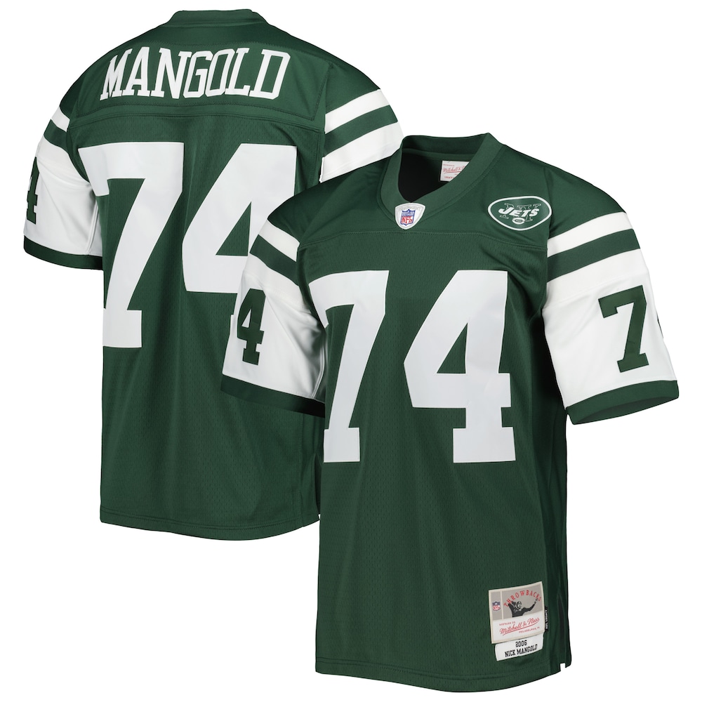 New York Jets Merch - Men's Nick Mangold Legacy Replica Jersey, Green 1 - Unicasport New York Jets Merch - Men's Nick Mangold Legacy Replica Jersey, Green