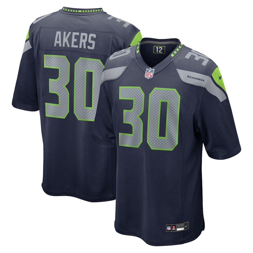 Seattle Seahawks Merch - Men's Cam Akers College Team Game Jersey, Navy 1 - Unicasport Seattle Seahawks Merch - Men's Cam Akers College Team Game Jersey, Navy