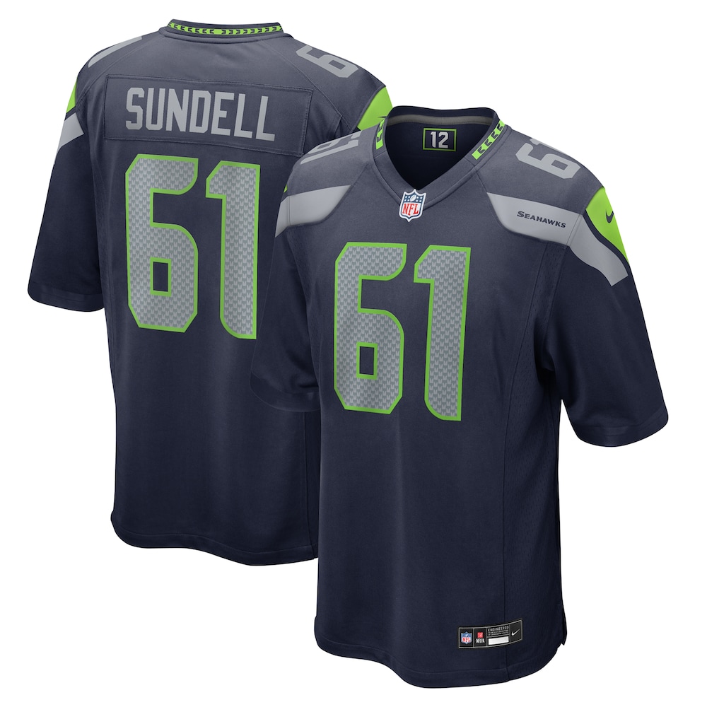Seattle Seahawks Merch - Men's Jalen Sundell College Game Jersey, Navy - American Football Fan Gifts 1 - Unicasport Seattle Seahawks Merch - Men's Jalen Sundell College Game Jersey, Navy - American Football Fan Gifts