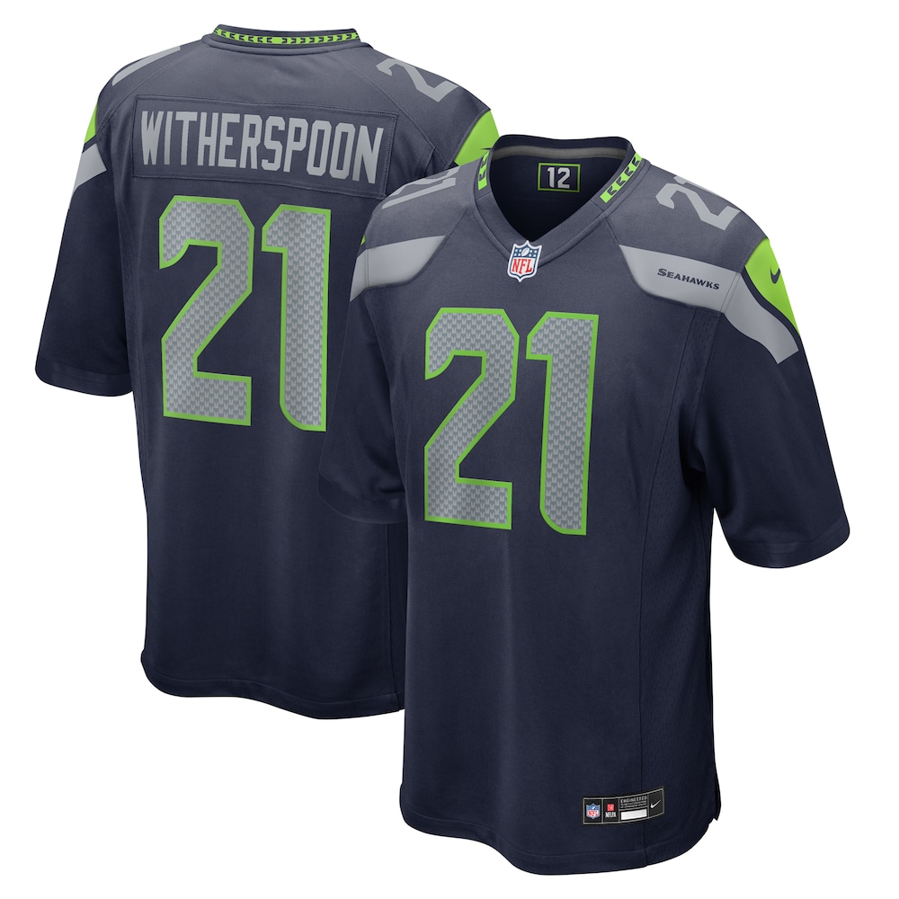 Seattle Seahawks Merch - Men's Devon Witherspoon College Game Jersey, Navy 1 - Unicasport Seattle Seahawks Merch - Men's Devon Witherspoon College Game Jersey, Navy