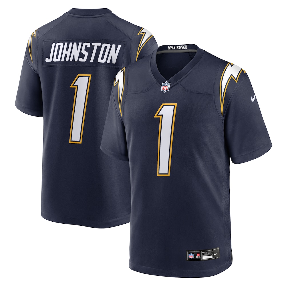 Los Angeles Chargers Merch - Men's Quentin Johnston Alternate Super Chargers Jersey, Navy 1 - Unicasport Los Angeles Chargers Merch - Men's Quentin Johnston Alternate Super Chargers Jersey, Navy