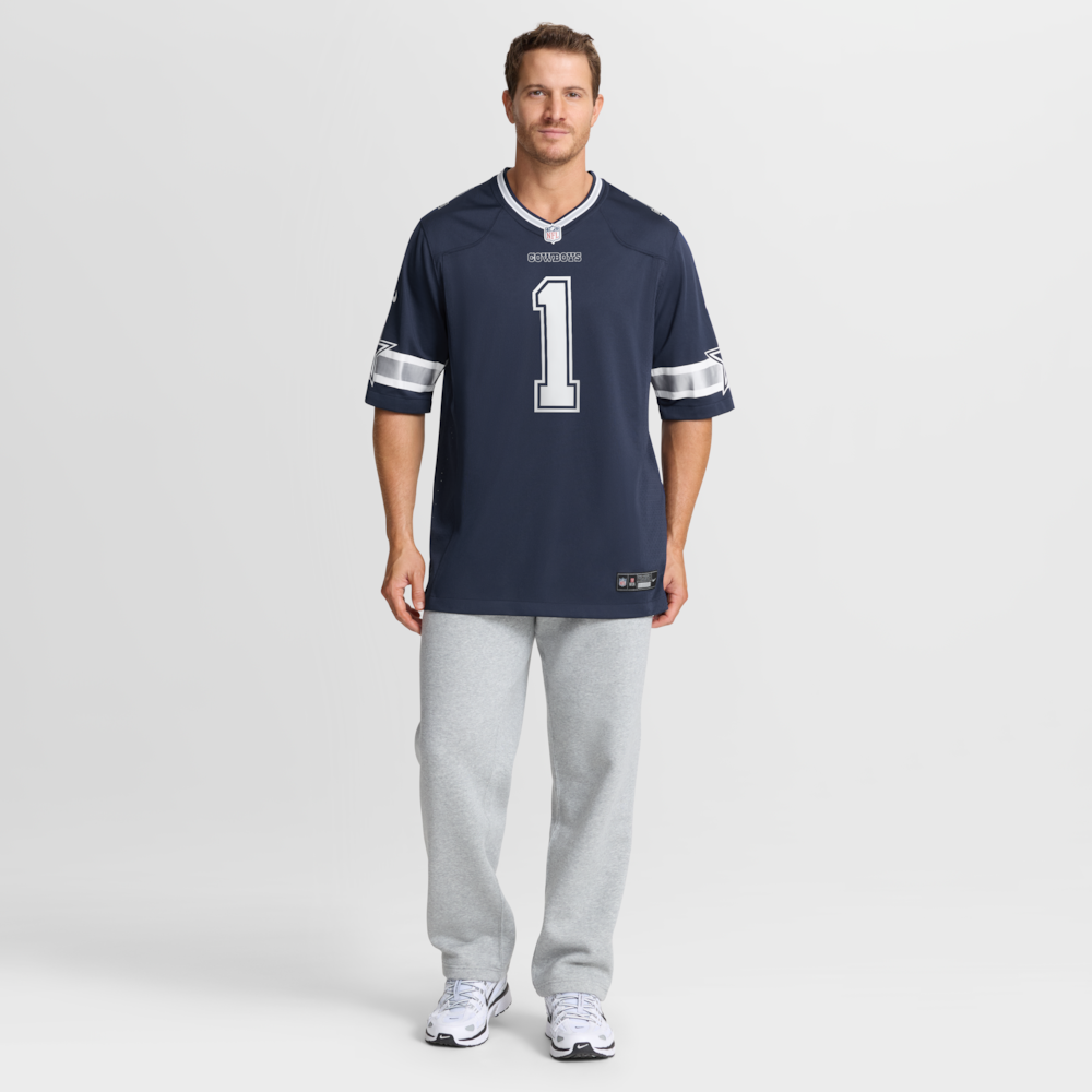 Dallas Cowboys Merch - Men's Number 1 Groom Game Jersey, Navy 1 - Unicasport Dallas Cowboys Merch - Men's Number 1 Groom Game Jersey, Navy