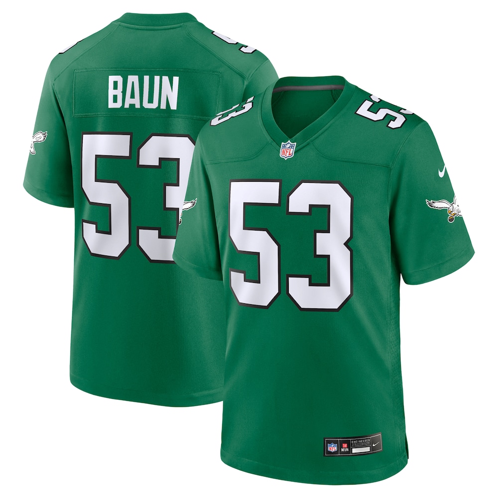 Philadelphia Eagles Merch - Men's Zack Baun Kelly Alternate Game Jersey, Green 1 - Unicasport Philadelphia Eagles Merch - Men's Zack Baun Kelly Alternate Game Jersey, Green