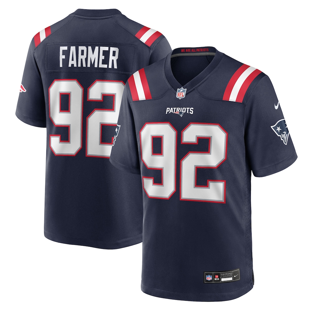 New England Patriots Merch - Men's Joshua Farmer Team Game Jersey, Navy 1 - Unicasport New England Patriots Merch - Men's Joshua Farmer Team Game Jersey, Navy