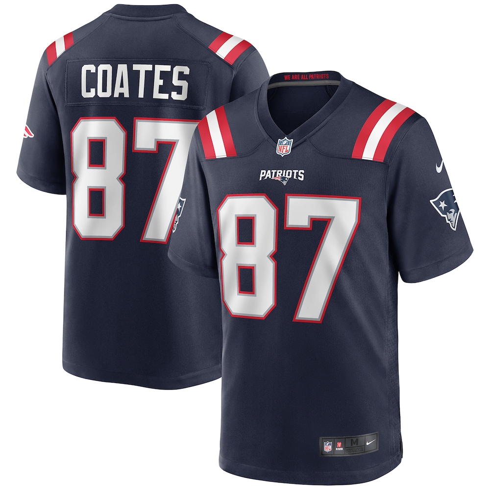 New England Patriots Merch - Men's Ben Coates Game Retired Player Jersey, Navy 1 - Unicasport New England Patriots Merch - Men's Ben Coates Game Retired Player Jersey, Navy