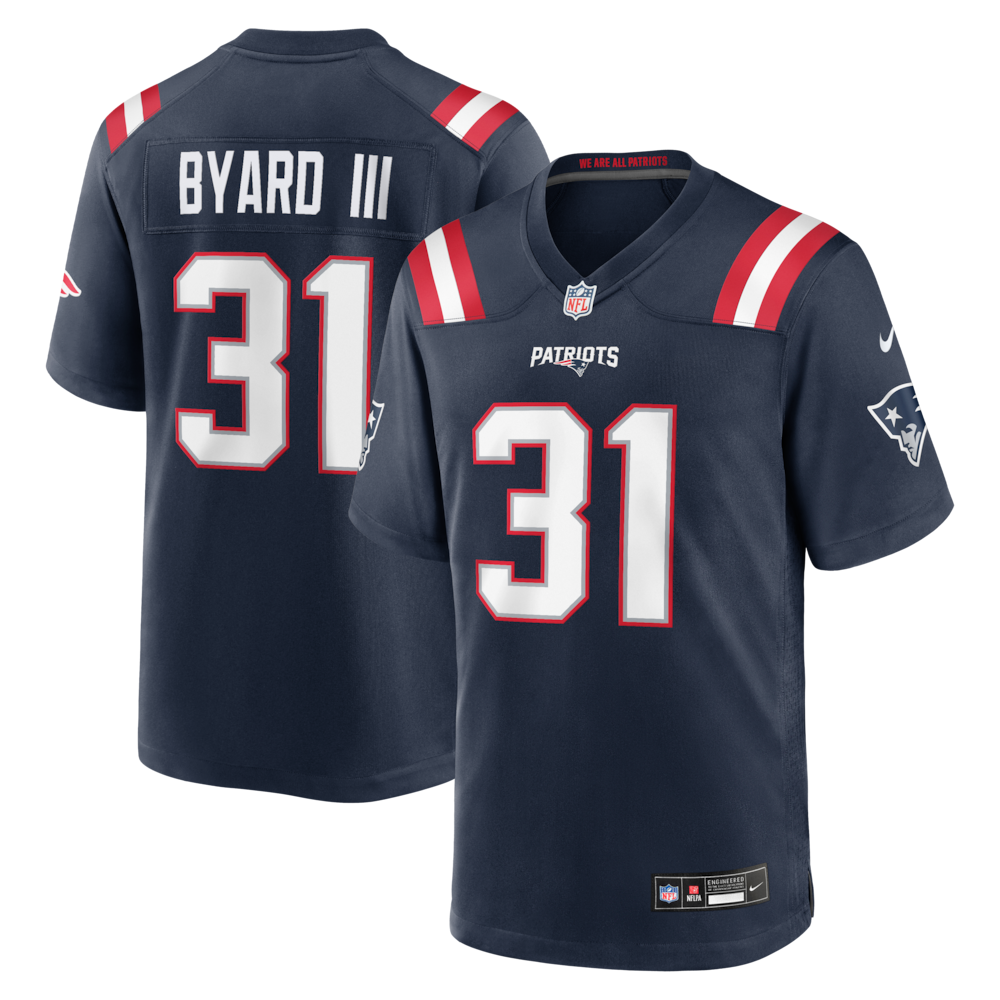 New England Patriots Merch - Men's Kevin Byard III Team Game Jersey, Navy 1 - Unicasport New England Patriots Merch - Men's Kevin Byard III Team Game Jersey, Navy
