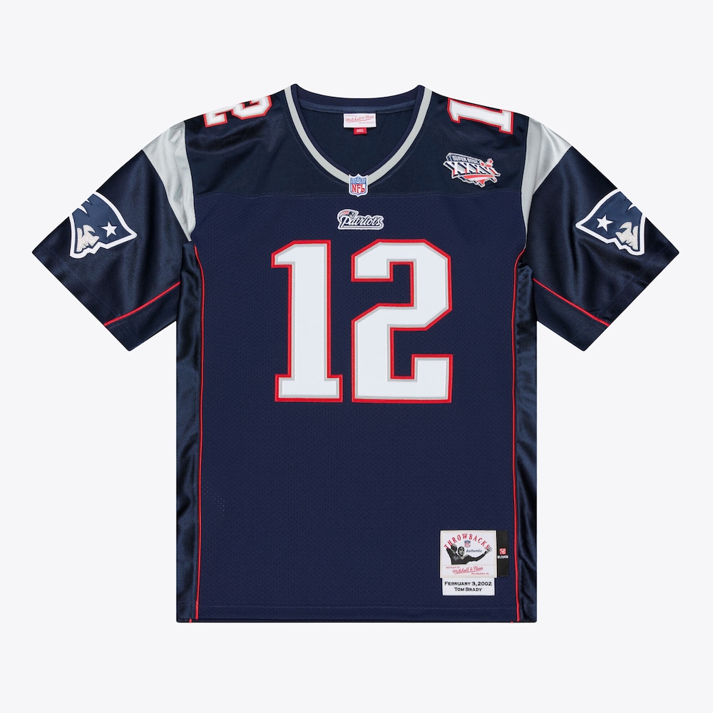 New England Patriots Merch - Men's Tom Brady Super Bowl XXXVI Authentic Throwback Jersey, Navy - Best Football Gifts For Adults 1 - Unicasport New England Patriots Merch - Men's Tom Brady Super Bowl XXXVI Authentic Throwback Jersey, Navy - Best Football Gifts For Adults