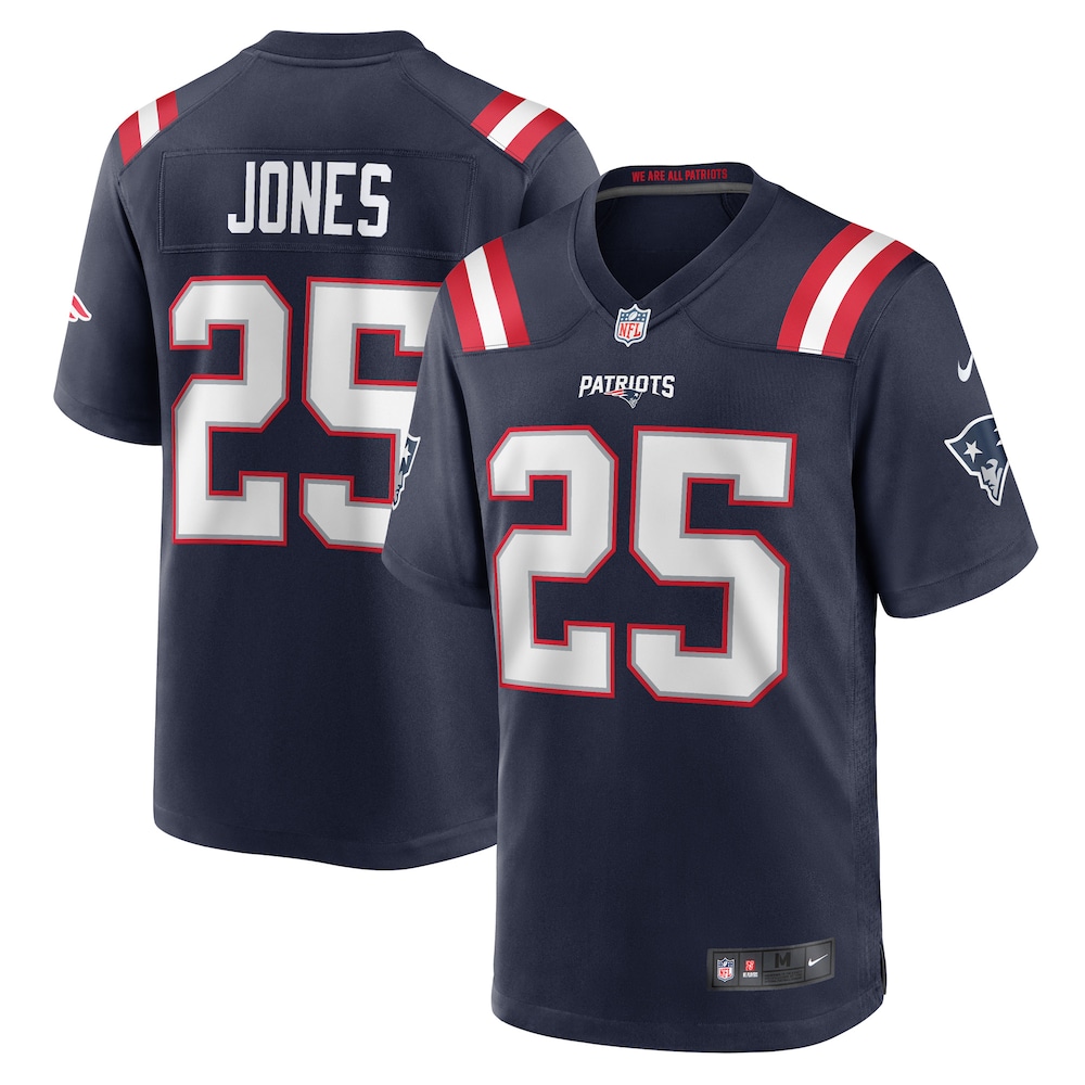 New England Patriots Merch - Men's Marcus Jones Jersey, Navy 1 - Unicasport New England Patriots Merch - Men's Marcus Jones Jersey, Navy