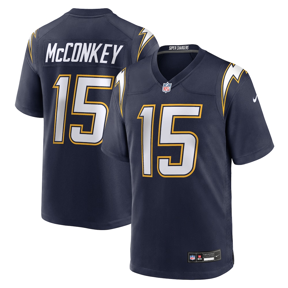 Los Angeles Chargers Merch - Men's Ladd McConkey Alternate Super Chargers Jersey, Navy 1 - Unicasport Los Angeles Chargers Merch - Men's Ladd McConkey Alternate Super Chargers Jersey, Navy