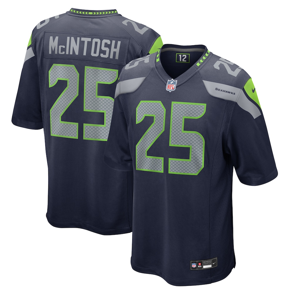 Seattle Seahawks Merch - Men's Kenny McIntosh College Game Jersey, Navy