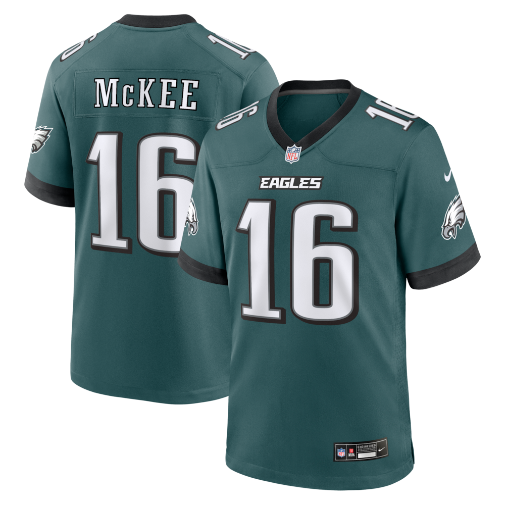 Philadelphia Eagles Merch - Men's Tanner McKee Midnight Team Game Jersey, Green - Best Gift For A Football Lover 1 - Unicasport Philadelphia Eagles Merch - Men's Tanner McKee Midnight Team Game Jersey, Green - Best Gift For A Football Lover