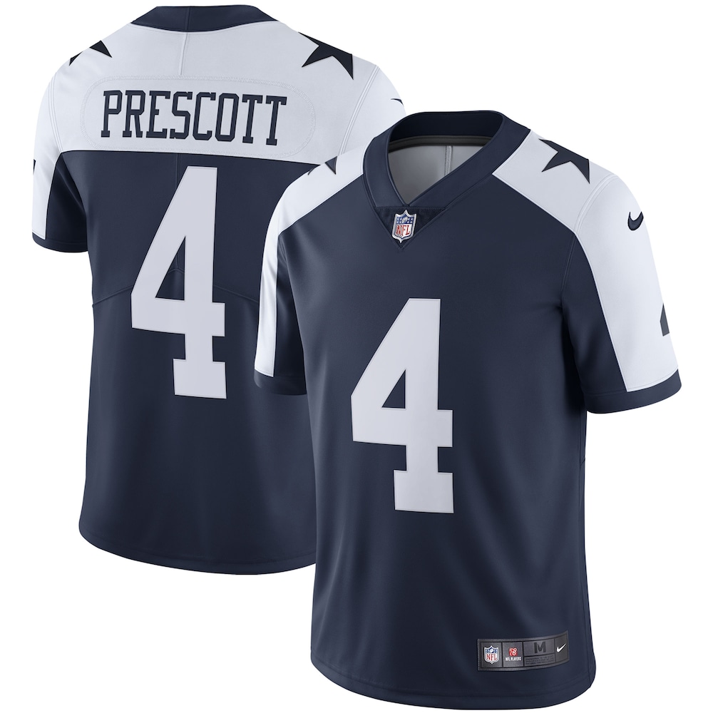 Dallas Cowboys Merch - Men's Dak Prescott Alternate Vapor Limited Jersey, Navy  - Birthday Present For Football Fan