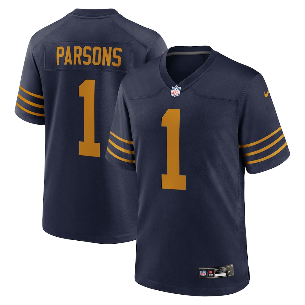 Green Bay Packers Merch - Men's Micah Parsons The 1923 Classic Game Jersey, Navy 1 - Unicasport Green Bay Packers Merch - Men's Micah Parsons The 1923 Classic Game Jersey, Navy
