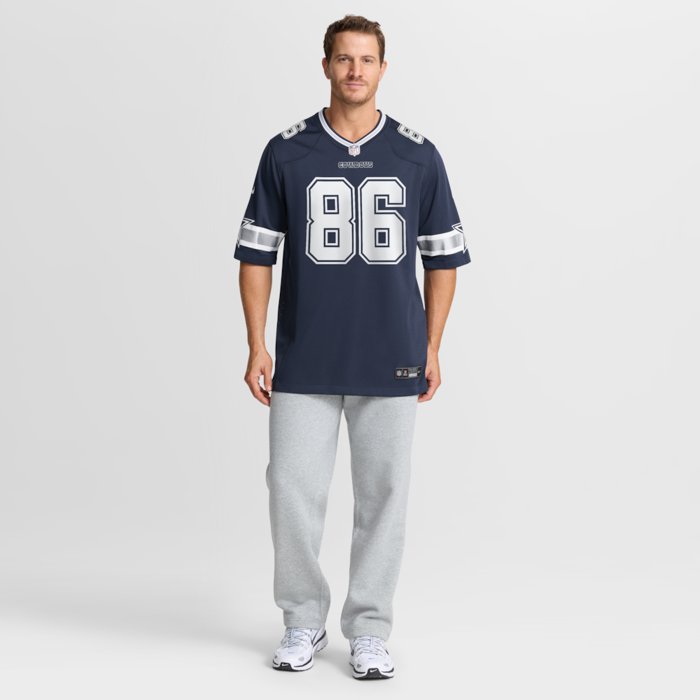 Dallas Cowboys Merch - Men's Luke Schoonmaker Team Game Jersey, Navy 1 - Unicasport Dallas Cowboys Merch - Men's Luke Schoonmaker Team Game Jersey, Navy