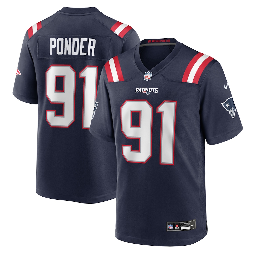 New England Patriots Merch - Men's Elijah Ponder Team Game Jersey, Navy 1 - Unicasport New England Patriots Merch - Men's Elijah Ponder Team Game Jersey, Navy