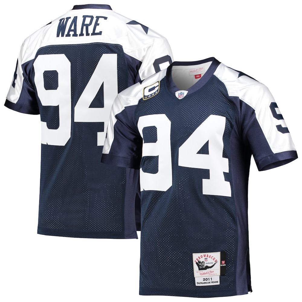 Dallas Cowboys Merch - Men's DeMarcus Ware 2011 Authentic Throwback Retired Player Jersey, Navy - American Football Presents 1 - Unicasport Dallas Cowboys Merch - Men's DeMarcus Ware 2011 Authentic Throwback Retired Player Jersey, Navy - American Football Presents