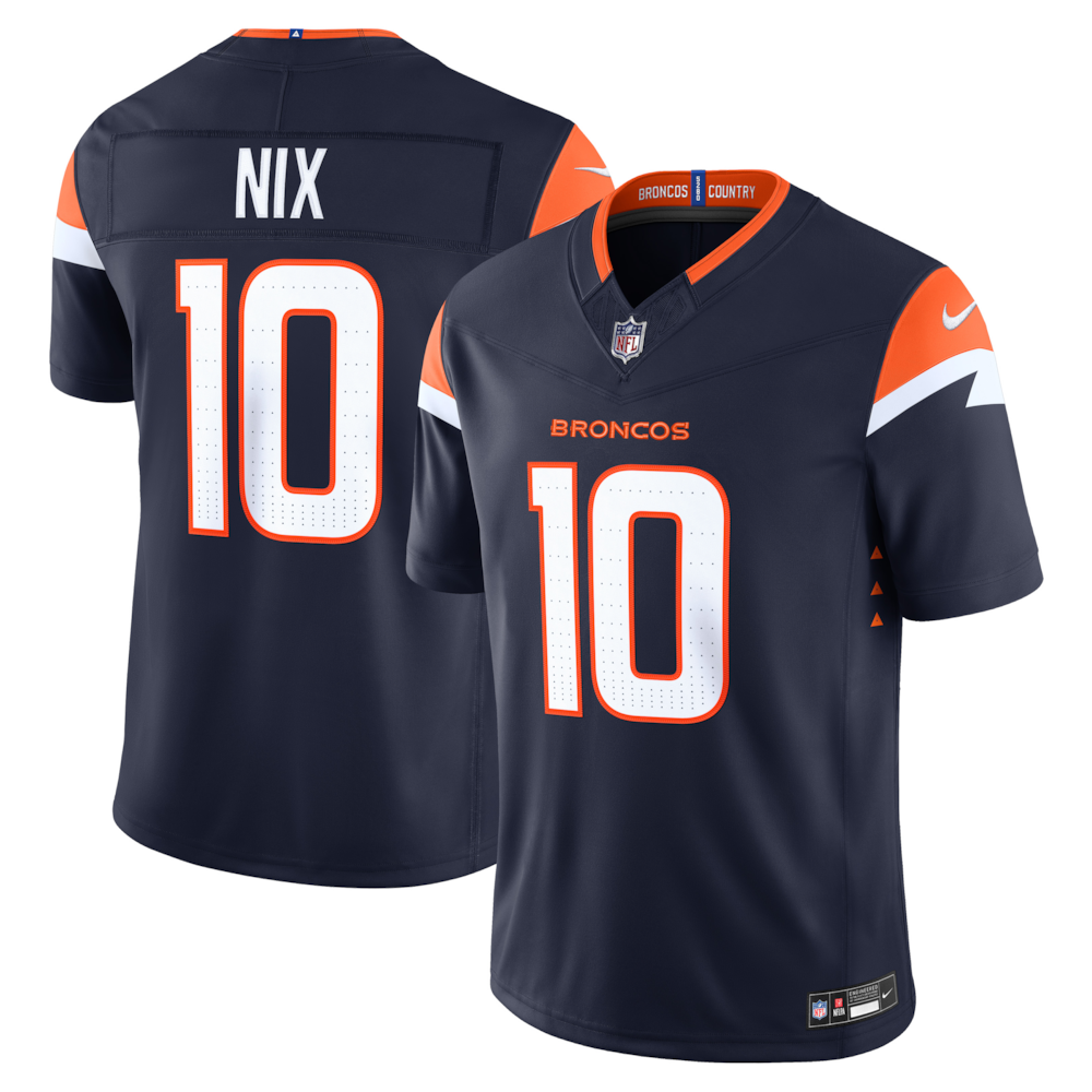 Denver Broncos Merch - Men's Bo Nix Alternate Vapor F.U.S.E. Stitched Limited Jersey, Navy 1 - Unicasport Denver Broncos Merch - Men's Bo Nix Alternate Vapor F.U.S.E. Stitched Limited Jersey, Navy