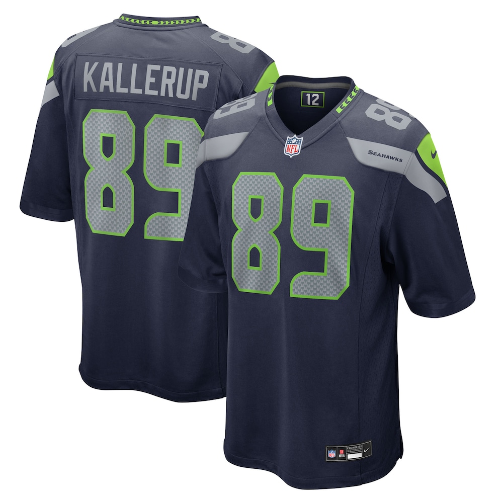 Seattle Seahawks Merch - Men's Nick Kallerup College Team Game Jersey, Navy 1 - Unicasport Seattle Seahawks Merch - Men's Nick Kallerup College Team Game Jersey, Navy
