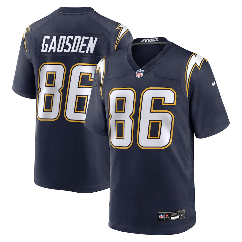 Los Angeles Chargers Merch - Men's Oronde Gadsden Alternate 2 Super Chargers Game Jersey, Navy 1 - Unicasport Los Angeles Chargers Merch - Men's Oronde Gadsden Alternate 2 Super Chargers Game Jersey, Navy